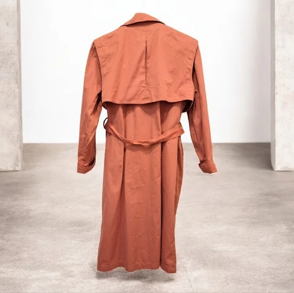 'London Fog' Style Coral Trench Coat 🌹🧥 - Picture 3 of 6